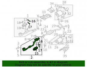 Left exhaust manifold with catalytic converter for Subaru B10 Tribeca
