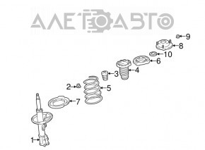 Front left shock absorber support for Toyota Highlander 2001-2007