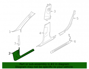 Inner door sill trim, front left, Audi A6 C8 19-21, dark gray