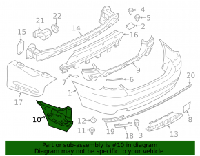 Rear bumper mount right BMW 5 F10 14-16