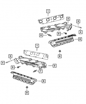 Exhaust manifold left Dodge Challenger 09-19 5.7