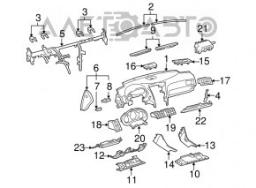 Lexus GS300 GS350 GS430 GS450h 06-11 Driver's Footwell Front Panel Trim