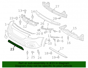 Subaru Outback 20-22 Front Bumper Lower Grille