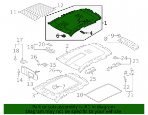 VW Tiguan 2017 headliner without sunroof, gray