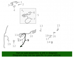 Rear left door latch Toyota Sienna 21-25