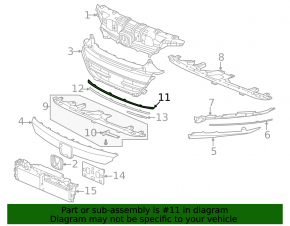 Honda Accord 2021-22 Upper Grille Molding Strip Light Chrome