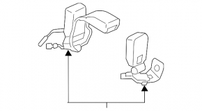 Rear left seat belt latch for BMW 3 F30 12-18 black