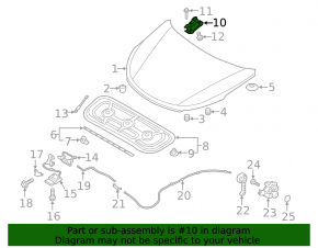 Hood hinge right Hyundai Santa FE Sport 13-18 usa