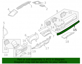 Mitsubishi Outlander 22-25 right front panel trim, gray leather
