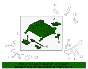 Right driver's seat runner for Hyundai Santa FE 19-23, electric, without frame