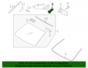 Rain sensor cover on windshield Lexus ES300h ES350 13-18 black