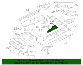 Left center underbody protection for Porsche Cayenne 19-23