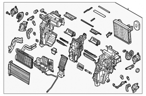 Heater housing bare Kia Niro 23- HEV, PHEV without rear row blowing