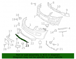 Lower front bumper trim Mercedes W164 ML 09-11