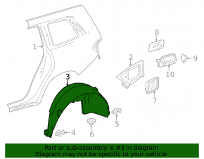 Rear right mudguard Mercedes GLS-class X166 13-19