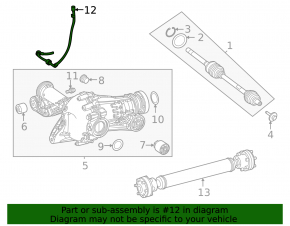 Front axle breather pipe Mercedes W167 GLE 350 20-24 AWD