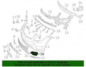 Front bumper grille left Mercedes GLK-class X204 12-15