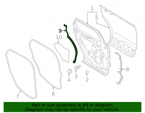 Door seal side rear left Lincoln Nautilus 19-23 rear