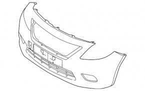 Front bumper bare Nissan Versa 15-18 usa rest under molding