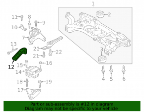 Engine bracket right VW Jetta 13-14 USA 1.4T hybrid