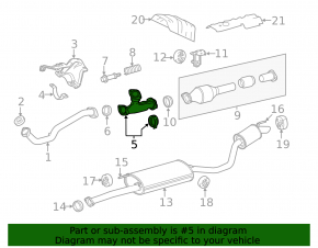Connecting downpipe Toyota Highlander 14-16 3.5