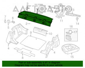 Rear shelf Dodge Dart 13-16 black