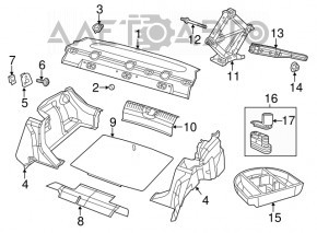 Rear shelf Dodge Dart 13-16 black
