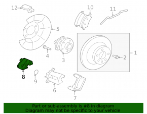 Rear left brake caliper motor for Volvo S60 11-18