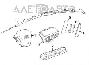 Right side curtain airbag for Chevrolet Cruze 16-2000.