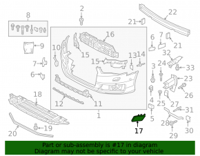 Front bumper headlight washer plug left Audi A6 C7 16-16 rest type 2