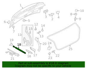 Shock absorber trunk lid left Audi A6 C7 12-18