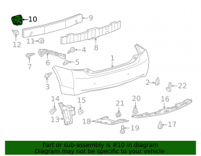 Left rear bumper reinforcement fang for Toyota Prius 30 10-15 USA