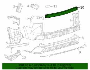 Rear bumper reinforcement Toyota Sienna 21-25