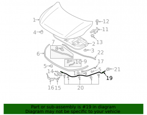 Hood Lock Release Cable Mitsubishi Eclipse Cross 18-20