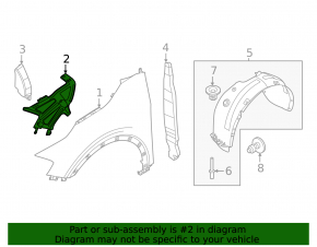 Front fender bracket right Kia Sportage 23-26