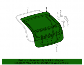 Naked trunk door with glass Toyota Prius 30 12-15 black 202, with two glasses, bump, scratches on the glass