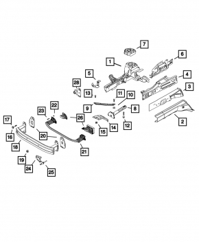 Jeep Renegade 19-21 Trailhawk Front Bumper Reinforcement, Steel