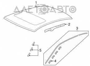 Right roof lining Honda Accord 13-17 dented
