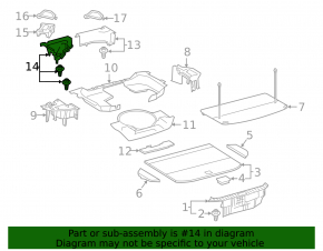 Trunk tray front left Lexus NX200t NX300 15-21