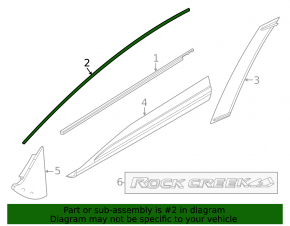 Upper door molding front right Nissan Rogue 21-23 chrome
