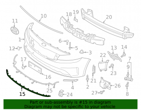 Front bumper lip Kia Forte 4d 17-18 rest