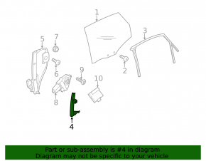 Rear left door glass guide Audi Q5 8R 09-17