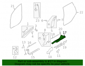 Subaru b9 Tribeca inner rear left door sill plate
