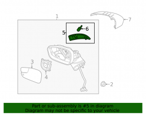 Left turn signal mirror for Ford Fiesta 11-19