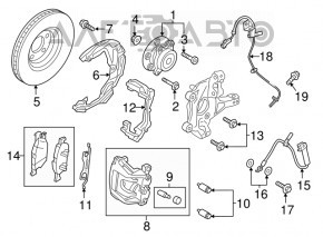 Front left brake disc Ford Edge 15-22 315/32mm