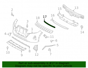 Lower front bumper reinforcement for Nissan Kicks 18-25