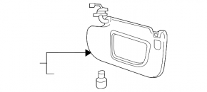 Left visor Ford Edge 15 - beige, with control, without hook, for dry cleaning