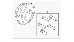 Front right hub for Ford Mustang mk6 21-23 type 2