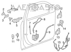 Door hinge upper front left GMC Terrain 18-