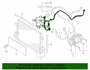 Air Conditioner Tube Heater-Condenser VW Jetta 11-18 USA TDI